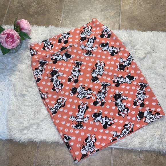 LuLaRoe Dresses & Skirts - 🌻 LuLaRoe Disney Minnie Mouse Skirt Pink white XL X large polka dot 12 to 14